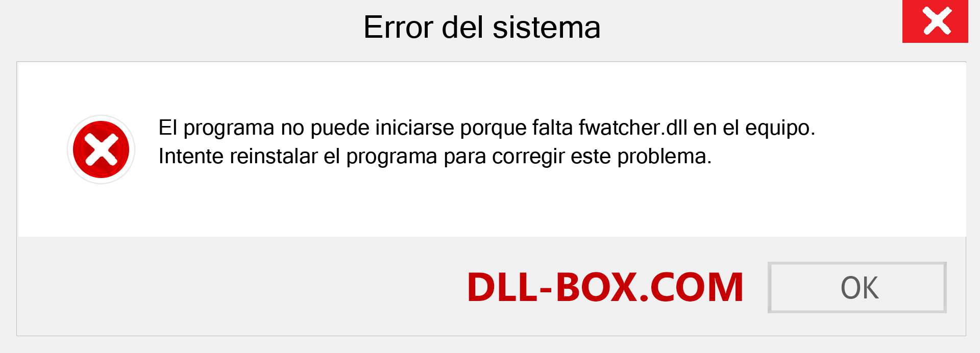 ¿Falta el archivo fwatcher.dll ?. Descargar para Windows 7, 8, 10 - Corregir fwatcher dll Missing Error en Windows, fotos, imágenes